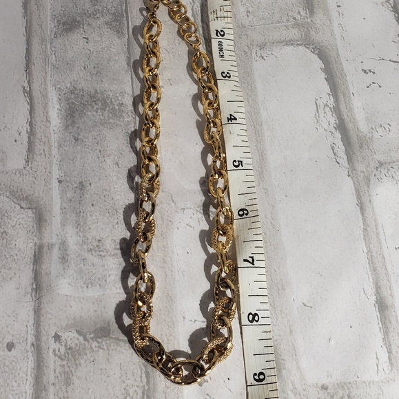 Stella & dot gold tone pave link necklace - Picture 6 of 9